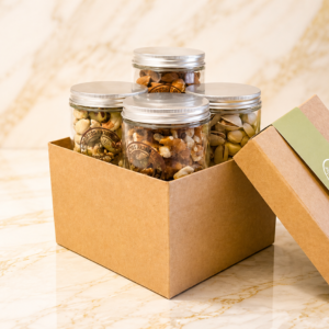 Caja para regalo con Almendras, Nueces, Pistachos y Castañas de Cajú